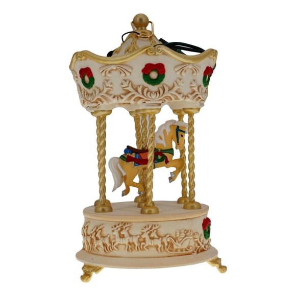 Hallmark Ornament Tobin Fraley Holiday Carousel Light & Music Magic 1995 - Picture 4 of 10